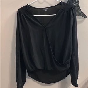 Charlotte Russe Black Sexy Chiffon Swoop Top
